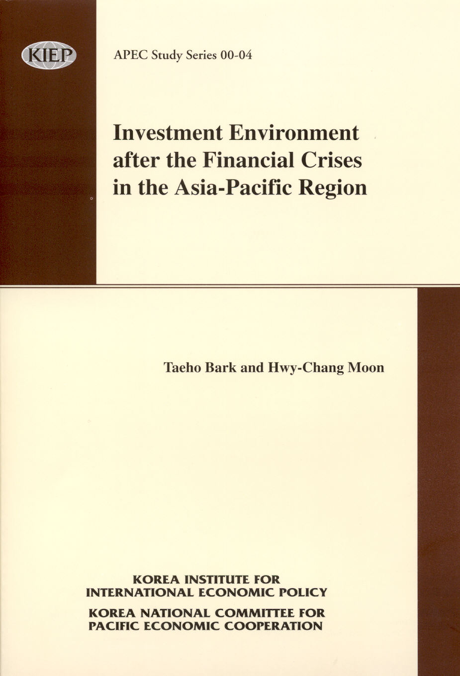 Investment Environment after the Financial Crises in the Asia-Pacific Region